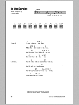 page one of In The Garden (Guitar Chords/Lyrics)