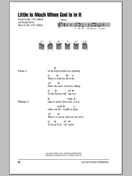 page one of Little Is Much When God Is In It (Guitar Chords/Lyrics)