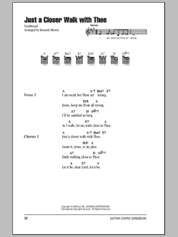 page one of Just A Closer Walk With Thee (Guitar Chords/Lyrics)