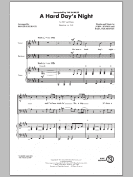 page one of A Hard Day's Night (arr. Roger Emerson) (TB Choir)