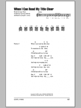 page one of When I Can Read My Title Clear (Guitar Chords/Lyrics)