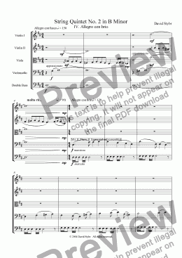 page one of String Quintet No. 2 in B Minor: IV. Finale: Allegro con brio