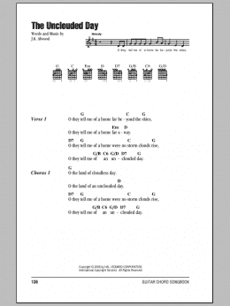 page one of The Unclouded Day (Guitar Chords/Lyrics)
