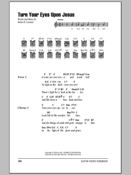 page one of Turn Your Eyes Upon Jesus (Guitar Chords/Lyrics)