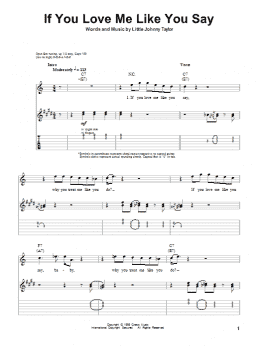 page one of If You Love Me Like You Say (Guitar Tab (Single Guitar))