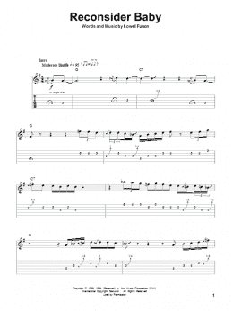 page one of Reconsider Baby (Guitar Tab (Single Guitar))