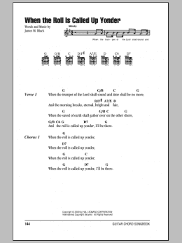 page one of When The Roll Is Called Up Yonder (Guitar Chords/Lyrics)