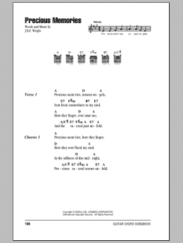 page one of Precious Memories (Guitar Chords/Lyrics)