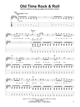 page one of Old Time Rock & Roll (Guitar Tab (Single Guitar))