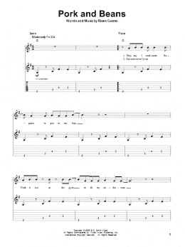 page one of Pork And Beans (Guitar Tab (Single Guitar))