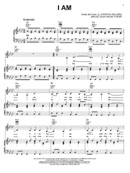 page one of I Am (Piano, Vocal & Guitar Chords (Right-Hand Melody))