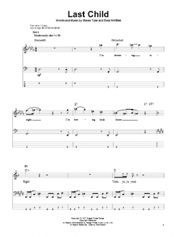 page one of Last Child (Bass Guitar Tab)
