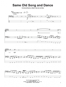 page one of Same Old Song And Dance (Bass Guitar Tab)