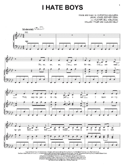 page one of I Hate Boys (Piano, Vocal & Guitar Chords (Right-Hand Melody))