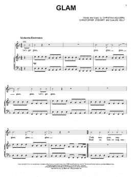 page one of Glam (Piano, Vocal & Guitar Chords (Right-Hand Melody))