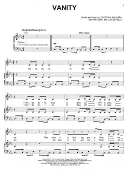 page one of Vanity (Piano, Vocal & Guitar Chords (Right-Hand Melody))