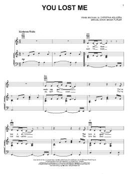 page one of You Lost Me (Piano, Vocal & Guitar Chords (Right-Hand Melody))