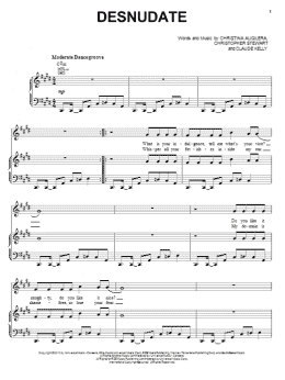 page one of Desnudate (Piano, Vocal & Guitar Chords (Right-Hand Melody))
