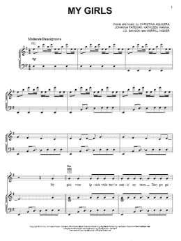 page one of My Girls (Piano, Vocal & Guitar Chords (Right-Hand Melody))
