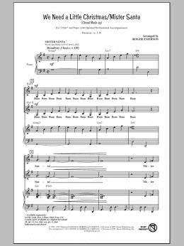 page one of We Need A Little Christmas / Mister Santa (2-Part Choir)