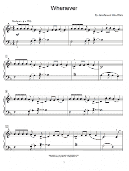 page one of Whenever (Educational Piano)