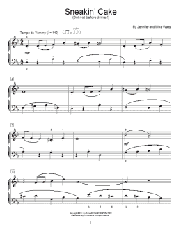 page one of Sneakin' Cake (Educational Piano)