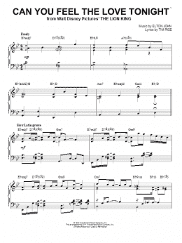 page one of Can You Feel The Love Tonight [Jazz version] (from The Lion King) (arr. Brent Edstrom) (Piano Solo)