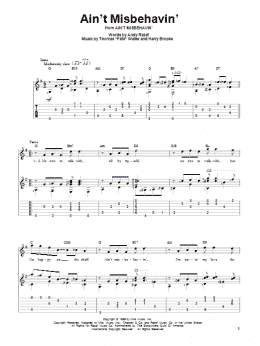 page one of Ain't Misbehavin' (Solo Guitar)