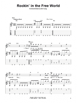 page one of Rockin' In The Free World (Solo Guitar)