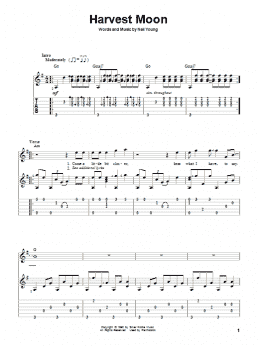 page one of Harvest Moon (Solo Guitar)