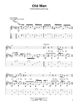 page one of Old Man (Solo Guitar)
