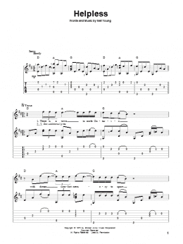 page one of Helpless (Solo Guitar)