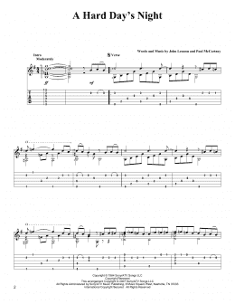 page one of A Hard Day's Night (Solo Guitar)