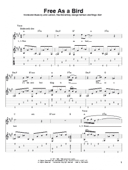 page one of Free As A Bird (Solo Guitar)
