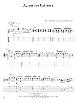 page one of Across The Universe (Solo Guitar)