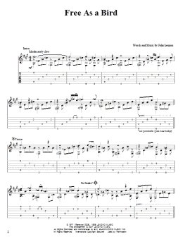page one of Free As A Bird (Solo Guitar)