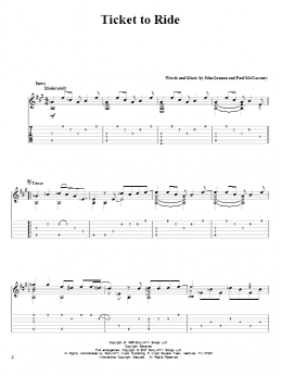 page one of Ticket To Ride (Solo Guitar)