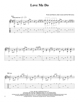page one of Love Me Do (Solo Guitar)