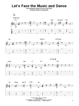 page one of Let's Face The Music And Dance (Solo Guitar)