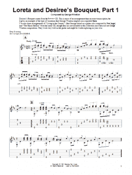 page one of Loreta And Desiree's Bouquet-Part 1 (Solo Guitar)