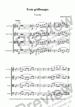 page one of Trois Griffonages - Toccata