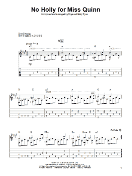 page one of No Holly For Miss Quinn (Solo Guitar)