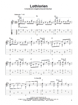 page one of Lothlorien (Solo Guitar)