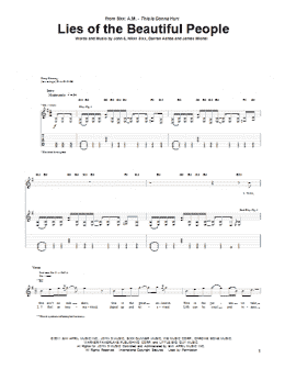 page one of Lies Of The Beautiful People (Guitar Tab)