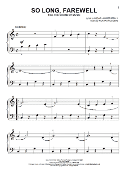 page one of So Long, Farewell (Big Note Piano)