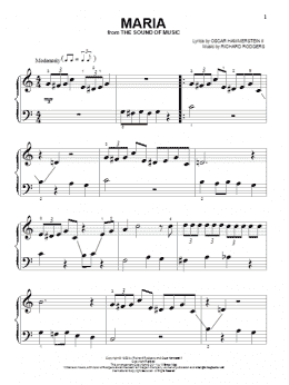 page one of Maria (Beginning Piano Solo)