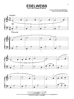 page one of Edelweiss (Beginning Piano Solo)
