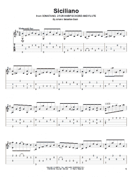 page one of Siciliano (Solo Guitar)