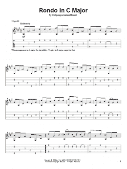 page one of Rondo In C Major (Solo Guitar)