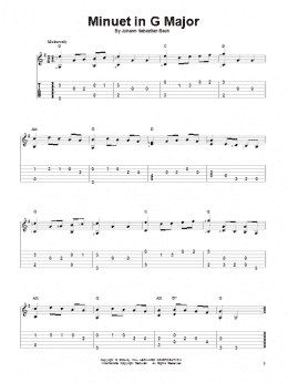 page one of Minuet In G (Solo Guitar)